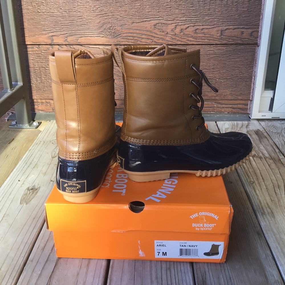 Sporto Tan and Navy Ankle Boots